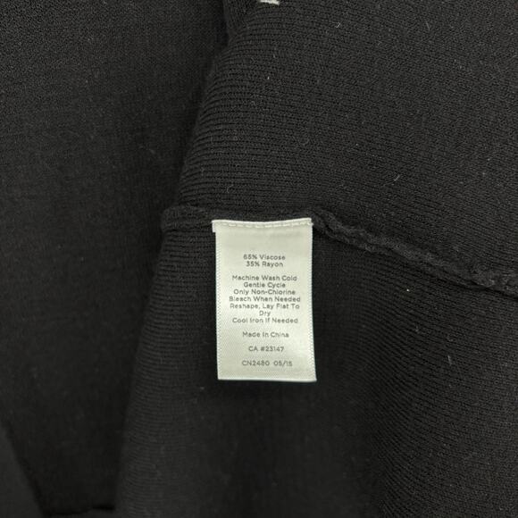 TALBOTS Sweater X Cardigan Duster Open Front Two Tone Viscose Blend Black - Picture 9 of 12